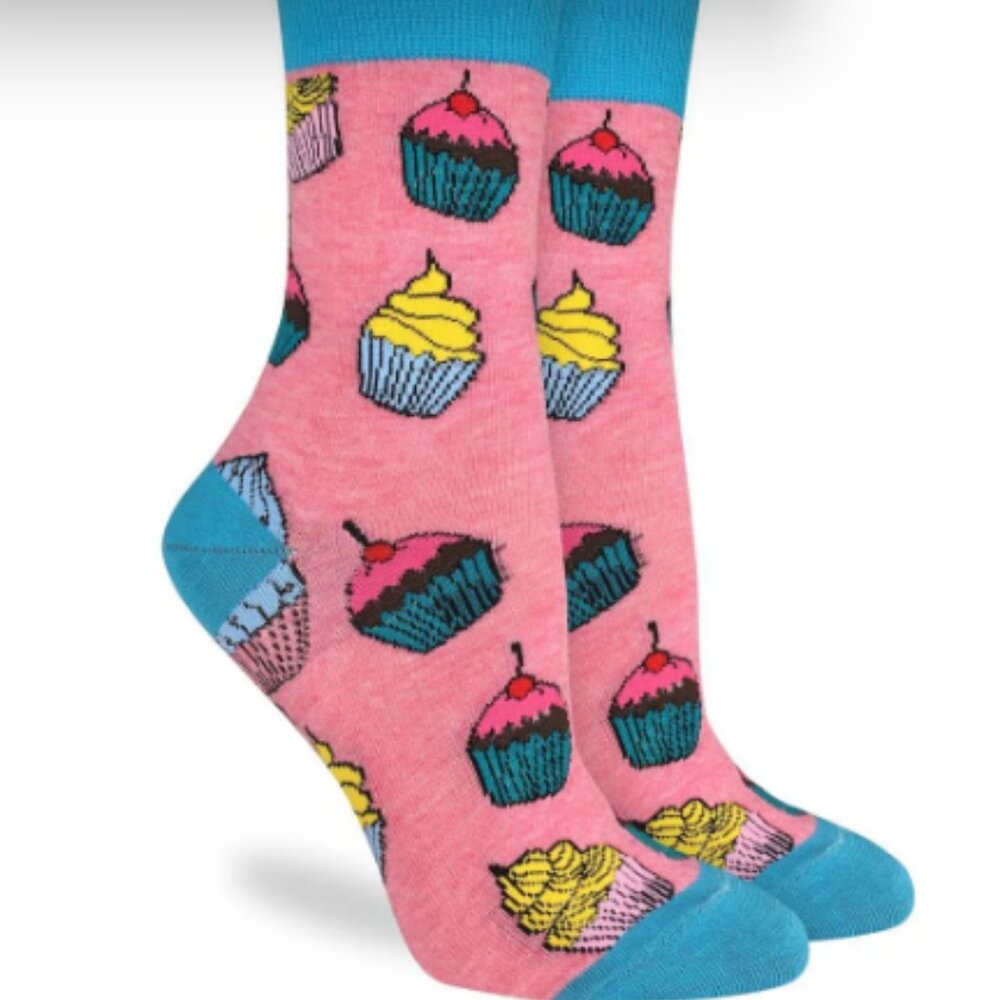 Good Luck Sock Brand Women's Cupcakes Socks Adult Size 5-9 New